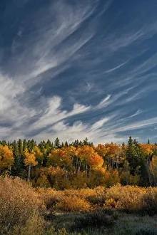Images Dated 3rd January 2023: USA, Wyoming. Autumn afternoon clouds, Grand Teton National Park