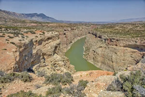USA, Wyoming, Big Horn Canyon National Recreation Area. Landscape with Big Horn River