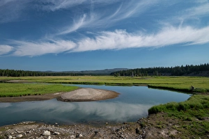 Images Dated 4th May 2024: USA, Wyoming. Clouds reflected in Yellowstone River