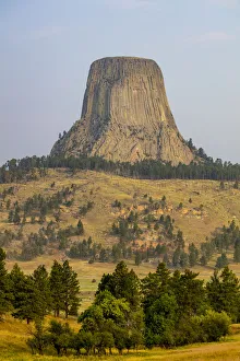 Images Dated 13th August 2018: USA, Wyoming, Devils Tower National Park. Devils Tower landscape. Credit as