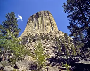 USA, Wyoming, Devils Tower NM. The mysterious Devils Tower, a national monument in Wyoming