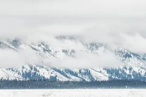 Danita Delimont New Images May 2025 Prints: USA, Wyoming, Grand Teton National Park, Jackson. The Teton Range enshrouded in clouds