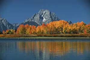 Images Dated 15th October 2004: USA, Wyoming, Grand Tetons National Park in autumn, Mt Moren, Oxbow Bend