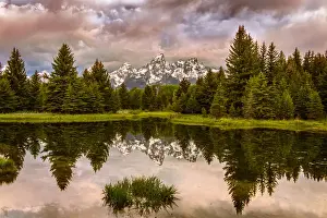 Images Dated 13th June 2012: USA Wyoming Grand Tetons National Park Schwabacher Landing Sunrise