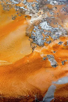 Mineral Deposit Prints: USA, Wyoming. Hot spring runoff, Yellowstone National Park