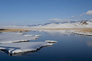 Images Dated 21st February 2010: USA, Wyoming, Jackson Hole. National Elk Refuge. Frozen creek on Elk Refuge