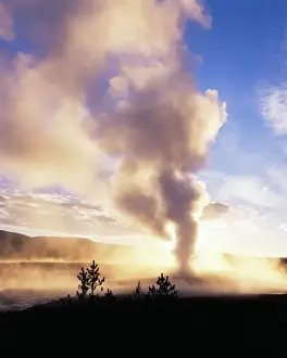 Powerful Prints: USA, Wyoming, Old Faithful geyser at Yellowstone National Park