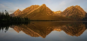 Grand Teton Prints: USA, Wyoming. Panoramic landscape of Mount Woodring and St