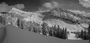 Drigg Prints: USA, Wyoming. Panoramic of Peaked Mountain and Mary's Nipple