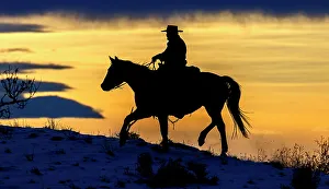 One Person Prints: USA, Wyoming, Shell. Hideout Ranch, Big Horn Mountain Range