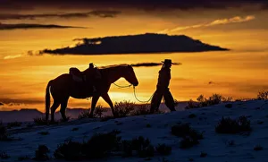 One Person Prints: USA, Wyoming, Shell. Hideout Ranch, Big Horn Mountain Range