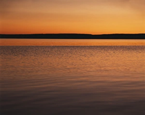 Scott T Smith Prints: USA, Wyoming, View of Yellowstone lake at sunset