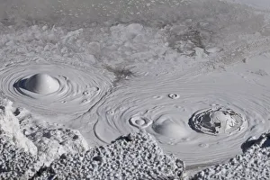 Images Dated 1st February 2021: USA, Wyoming, Yellowstone National Park, Atrists Paintpots. Boiling hot mud pots