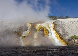 Boiling Prints: USA, Yellowstone National Park, Wyoming, Midway Geyser Basin