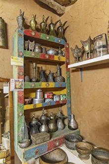 Coffee Prints: Ushaiger Heritage Village, Riyadh, Saudi Arabia. Coffee and tea pots. (Editorial Use Only)