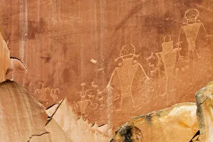 Prints of UT, Capitol Reef National Park, Fremont petroglyphs Images Dated 2019 November: UT, Capitol Reef National Park, Fremont petroglyphs
