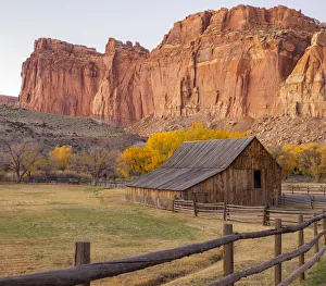 Capitol Reef Prints: Utah, Capitol Reef National Park, old barn