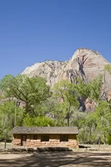 Images Dated 22nd April 2008: Utah, Zion National Park, Original Visitor Center, Built in 1913, located at The Grotto