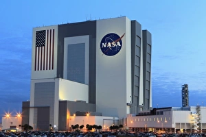 VAB building at sunrise, Cape Canaveral, KSC, Titusville, Florida