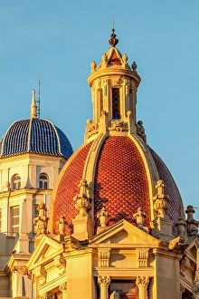 Valencia Prints: Valencia Town Hall cupola or dome, Plaza del Ayuntamiento, Valencia, Spain