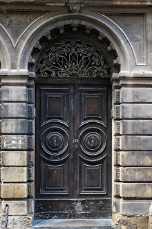 Malta Prints: Valetta, Malta. Beautiful old carved wooden door