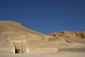 Valley of the Kings. On the walls are carved rock tombs of New Kingdom pharaohs