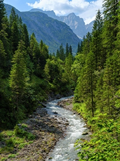 Eastern Alps Prints: The valley Lechtal near Mitteregg in the Lechtal Alps Mt