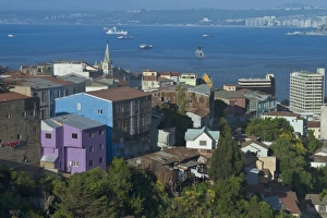 Sea Scape Prints: Valparaiso, Chile with harbor