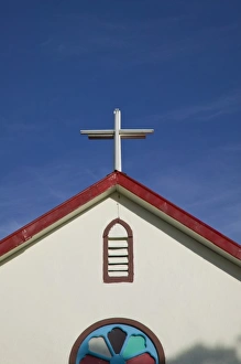 Images Dated 7th October 2007: Vanuatu, Espiritu Santo Island, Luganville. La Roseraie Village Church / Morning