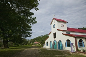 Images Dated 8th October 2007: Vanuatu, Espiritu Santo Island, Luganville. La Roseraie Village Church / Morning