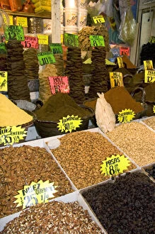 Images Dated 7th November 2007: A variety of nuts and moles for sale at the Merced Market in Mexico City, Mexico