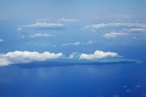 Fiji Prints: Vatulele Island and clouds, Fiji, South Pacific - aerial