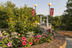 College Prints: VCSU Footbridge over the Sheyenne River in Valley City, North Dakota, USA