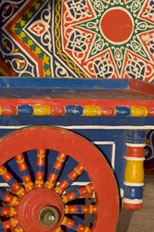 Cart Prints: Vendors cart and wheel design of the colorful wooden spokes in Alexandria, Egypt