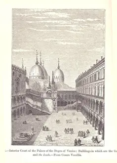 Ducal Palace Prints: Venice- Ducal Palace- Doges Palace- Palazzo Ducale Interior Court