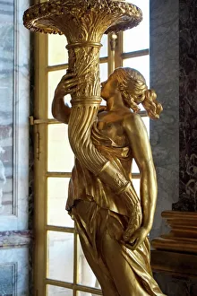 Gilded Prints: Versailles, France. Palace of Versailles Gilded lamp stand