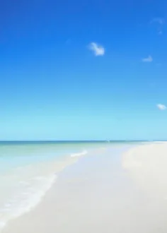 Surreal Prints: A vertical, photo painting of Clearwater Beach, white sands