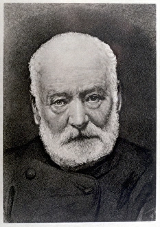White Hair Prints: Victor Hugo, author, 1802-1885. France Copyright: aACollectionLtd