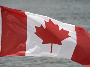 Nation Prints: Victoria, Canada. Canadian flag flying