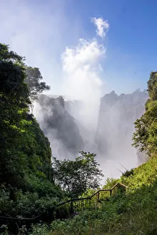 Images Dated 2022 August: Victoria Falls water and drops in the air. Zambezi National Park. Zimbabwe