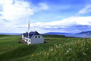 Images Dated 6th October 2003: Videy Island Oldest Church and Restaurant in Iceland