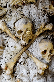 Images Dated 8th October 2024: Vienna, Austria. Skull and bones