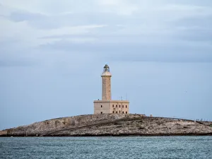 Images Dated 11th May 2019: Vieste Lighthouse, also Isola Santa Eufemia is an active lighthouse on the islet of Santa Eufemia