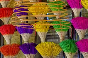 Prints of Vietnam. Colorful incense for sale Asia Prints: Vietnam. Colorful incense for sale