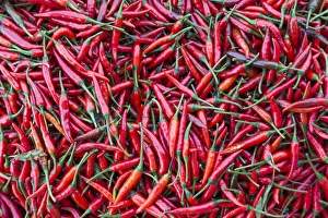 Vietnam Collection: Vietnam, Dien Bien Phu, city market, chillies