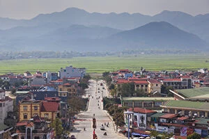 Vietnam, Dien Bien Phu, city view from the Victory Monument