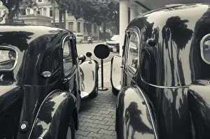 Vietnam Prints: Vietnam, Hanoi, antique French Citroen Traction-Avant cars