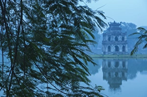 Vietnam Collection: Vietnam, Hanoi, Hoan Kiem Lake and Thap Rua, Turtle Pagoda