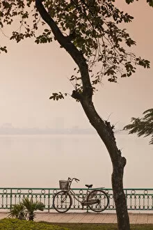 Vietnam Collection: Vietnam, Hanoi, Tay Ho, West Lake, bicycle