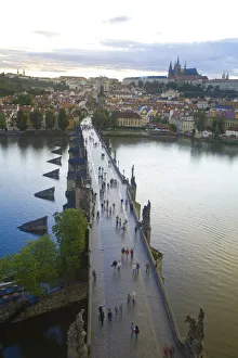 Images Dated 4th July 2007: View from 14th Century Old Town Bridge Tower, Karluv Most (Charles Bridge) Historical